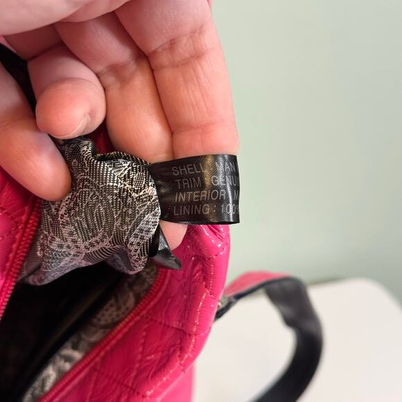 Original by Sharif 1827 Satchel Shoulder Bag Pink Barbiecore Quilted Elegant - Picture 10 of 15